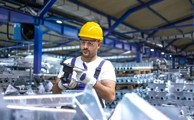 Proget zarządzanie mobilnością dla branży instalacyjnej, pracownik fabryki, kontrola jakości