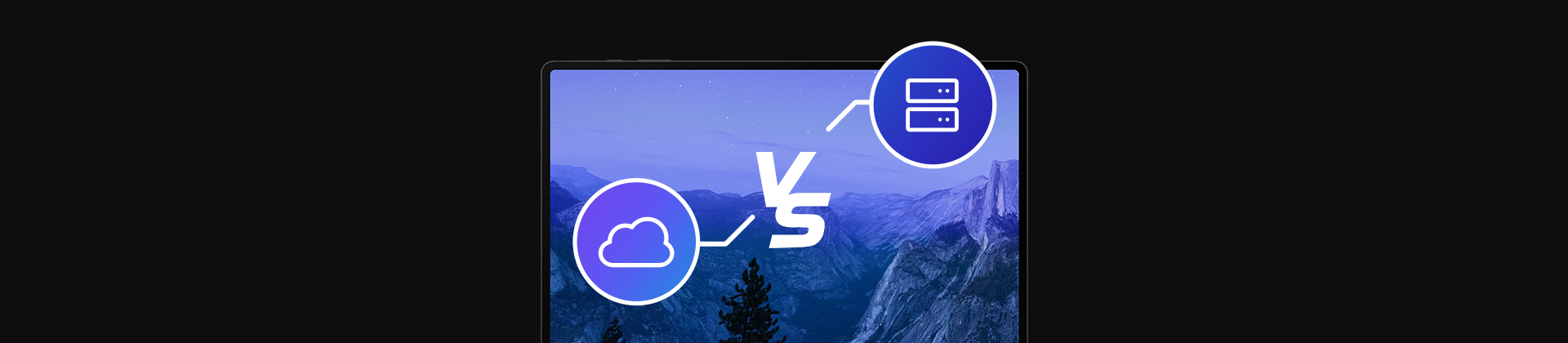 banner z laptopem oraz ikonami wersji on-premise i cloud Proget