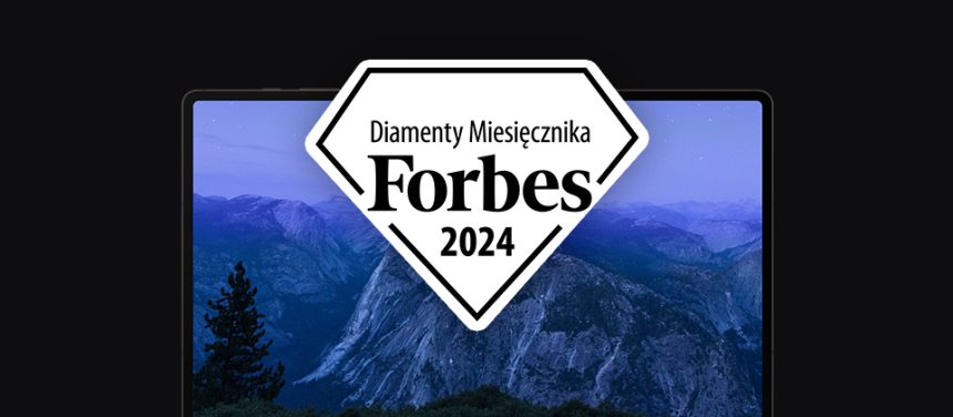 banner z laptopem i logo Diamenty Forbes 2024