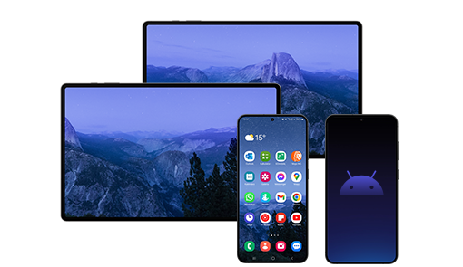 cztery urządzenia mobilne, dwa tablety i dwa smartfony Android