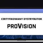 banner z ekranem laptopa, na nim logo firmy Provision i napis "certyfikowany dystrybutor"