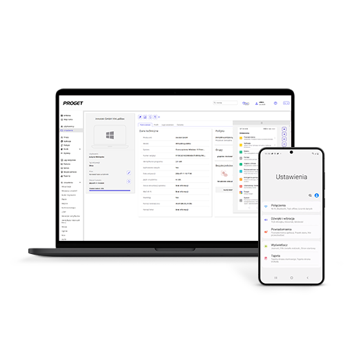 zdalny pulpit Proget Remote, widok na laptopie i telefonie