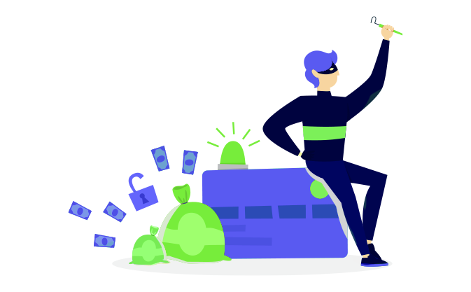 złodziej danych z łupami