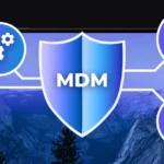 ROI z MDM symbol tarczy z napisem, koszty, wzrost wydajności, trybiki systemowe