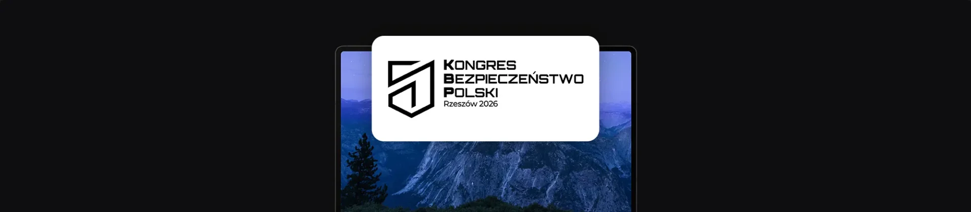 banner z logo Kongres Bezpieczeństwo Polski na ekranie laptopa