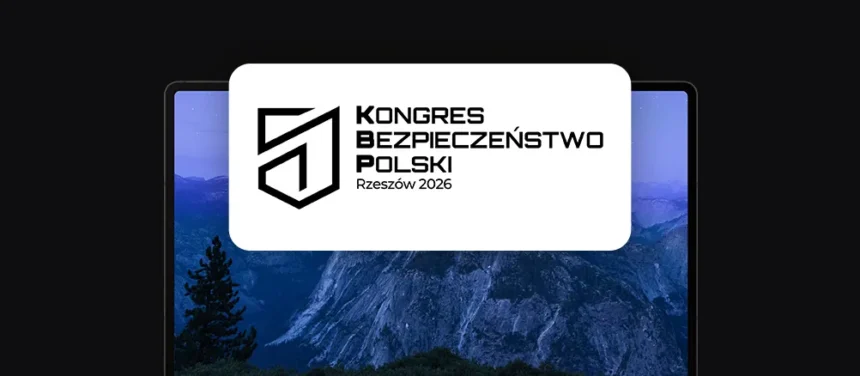 banner z logo Kongres Bezpieczeństwo Polski na ekranie laptopa