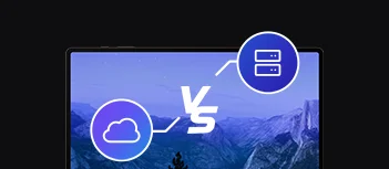 banner z laptopem oraz ikonami wersji on-premise i cloud Proget