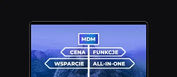 banner z laptopem i grafiką, drogowskaz Proget MDM, cena, funkcje, wsparcie, All-in-One