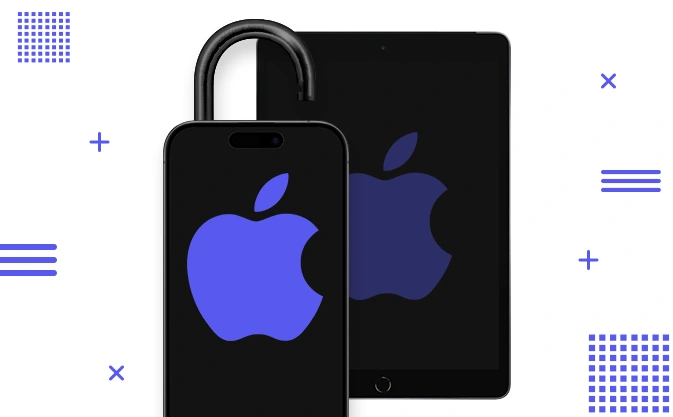 jailbreak: iPhone z kłódką i tablet z logo Apple