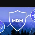 banner with laptop and graphics, Proget mobility management for logistics and transportation