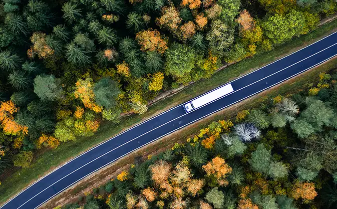 Proget mobility management for transport and logistics, truck on the road