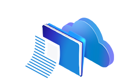 document, folder and cloud icon