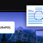 banner with Murapol logo, two mobile devices laptop and tablet, document icon with magnifying glass