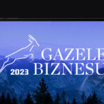 banner with laptop and logo Business Gazelles 2023