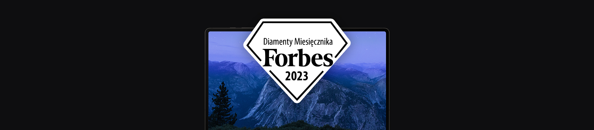 banner with a laptop and the Forbes Diamonds 2023 logo