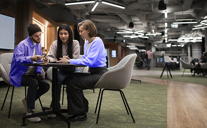 business team working on a project