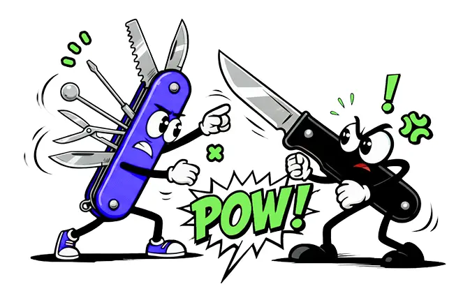 MDM (Swiss Army knife) and antivirus (regular knife) battle it out