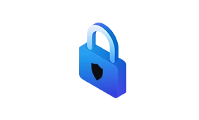 security with MDM, padlock with a shield-shaped keyhole